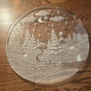 Studio Nova 15” thick iced glass Cake Plate!